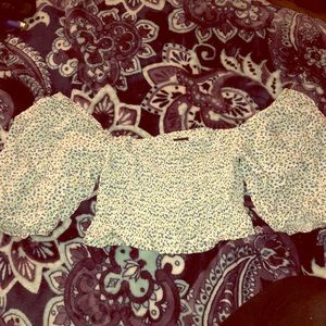 Forever 21 Floral Off Shoulder Crop Top